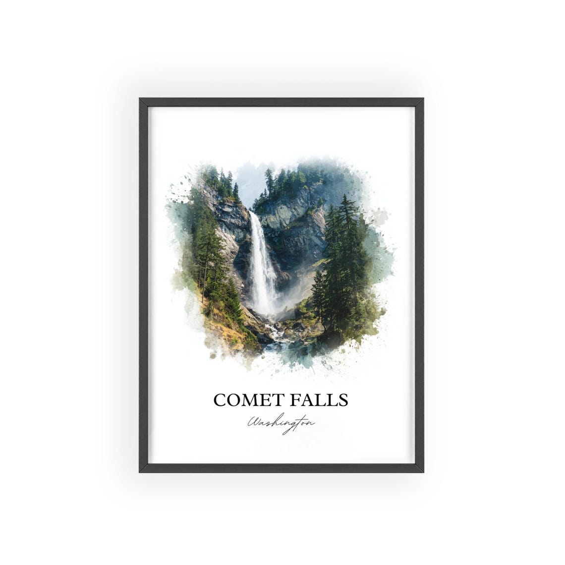 Comet Falls Washington Evergreen Mountain Waterfall Nature Poster - Image 2