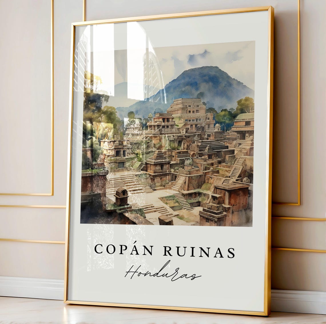 Copan Ruinas Honduras Travel Poster, Custom Text - Image 4