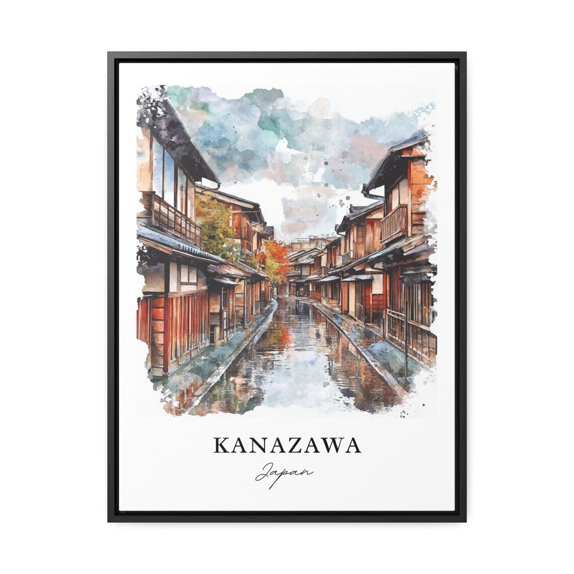 Kanazawa Japan Watercolor Travel Poster, Ishikawa - Image 2