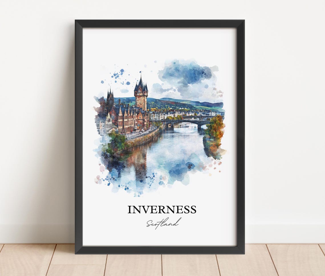 Inverness Scotland Watercolor Travel Poster - Image 2