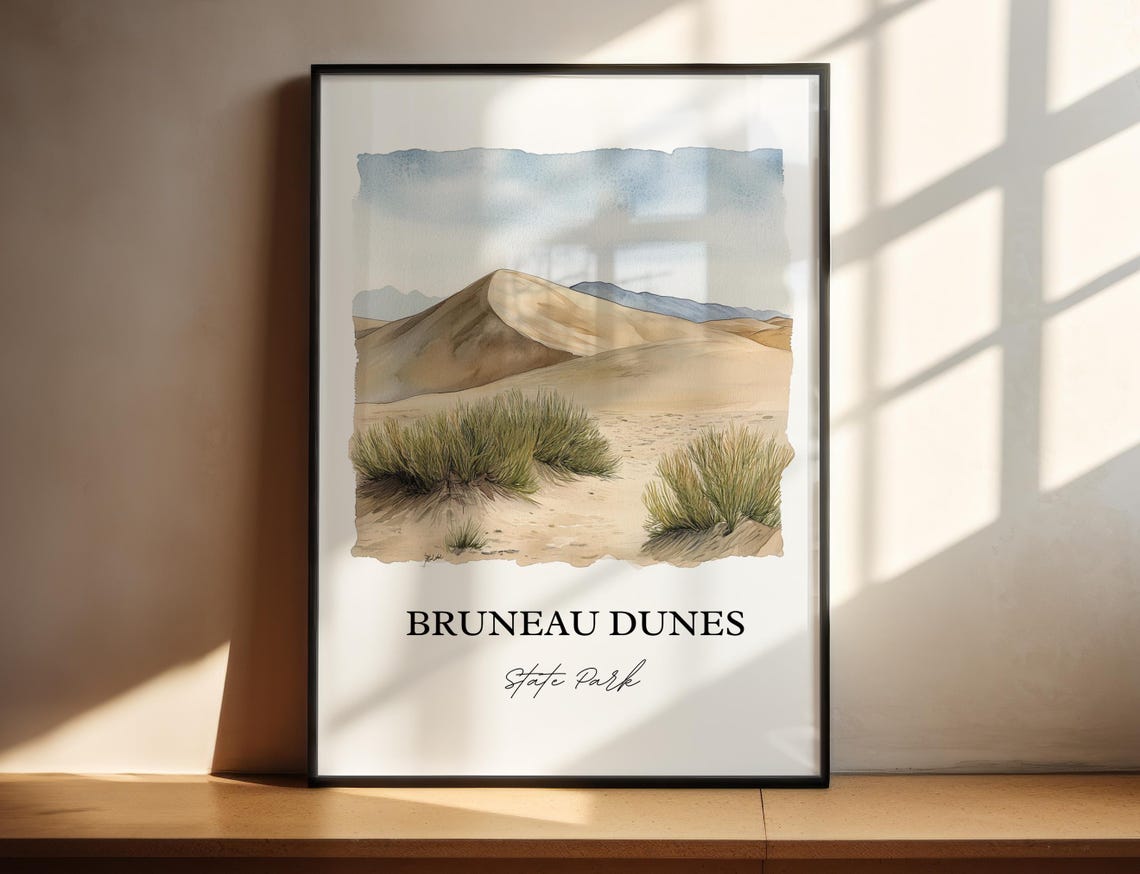 Bruneau Dunes Idaho State Park Desert Dunes Watercolor Poster