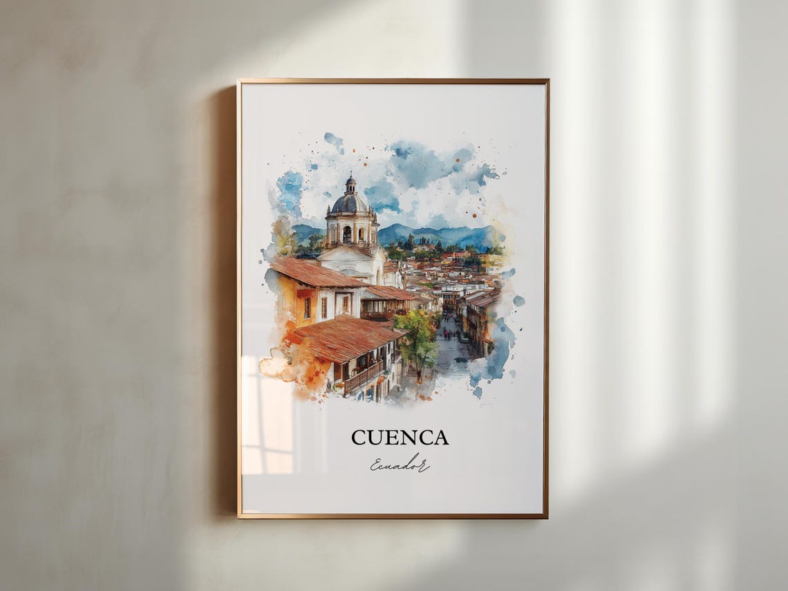 Cuenca Ecuador Wall Art Print Watercolor Gift Travel Poster Housewarming - Image 4