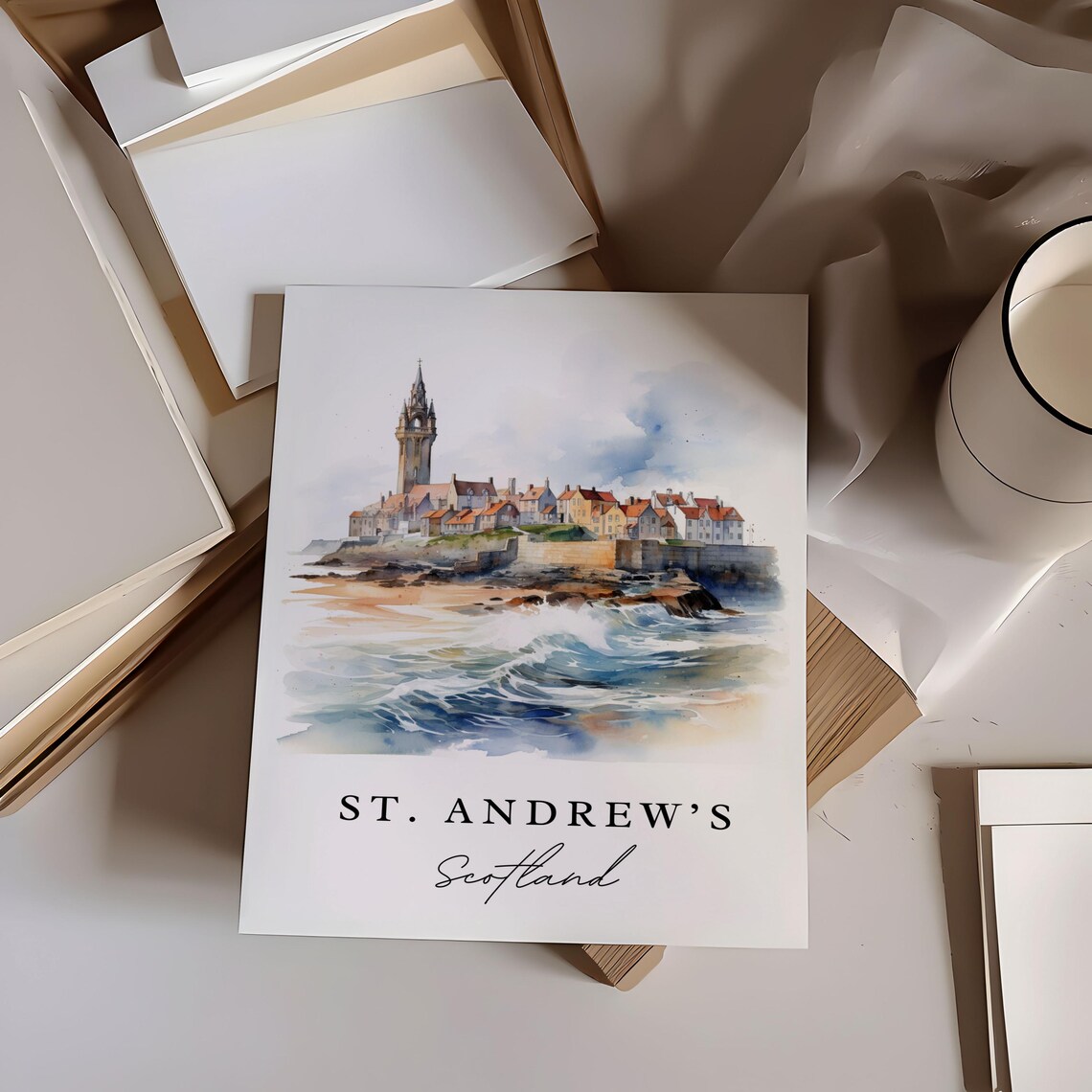 St Andrews Scotland Travel Poster, Custom Text - Image 6