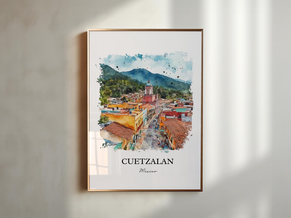 Cuetzalan Mexico Lush Green Hillside Town Church Red Roofs Poster - Image 5