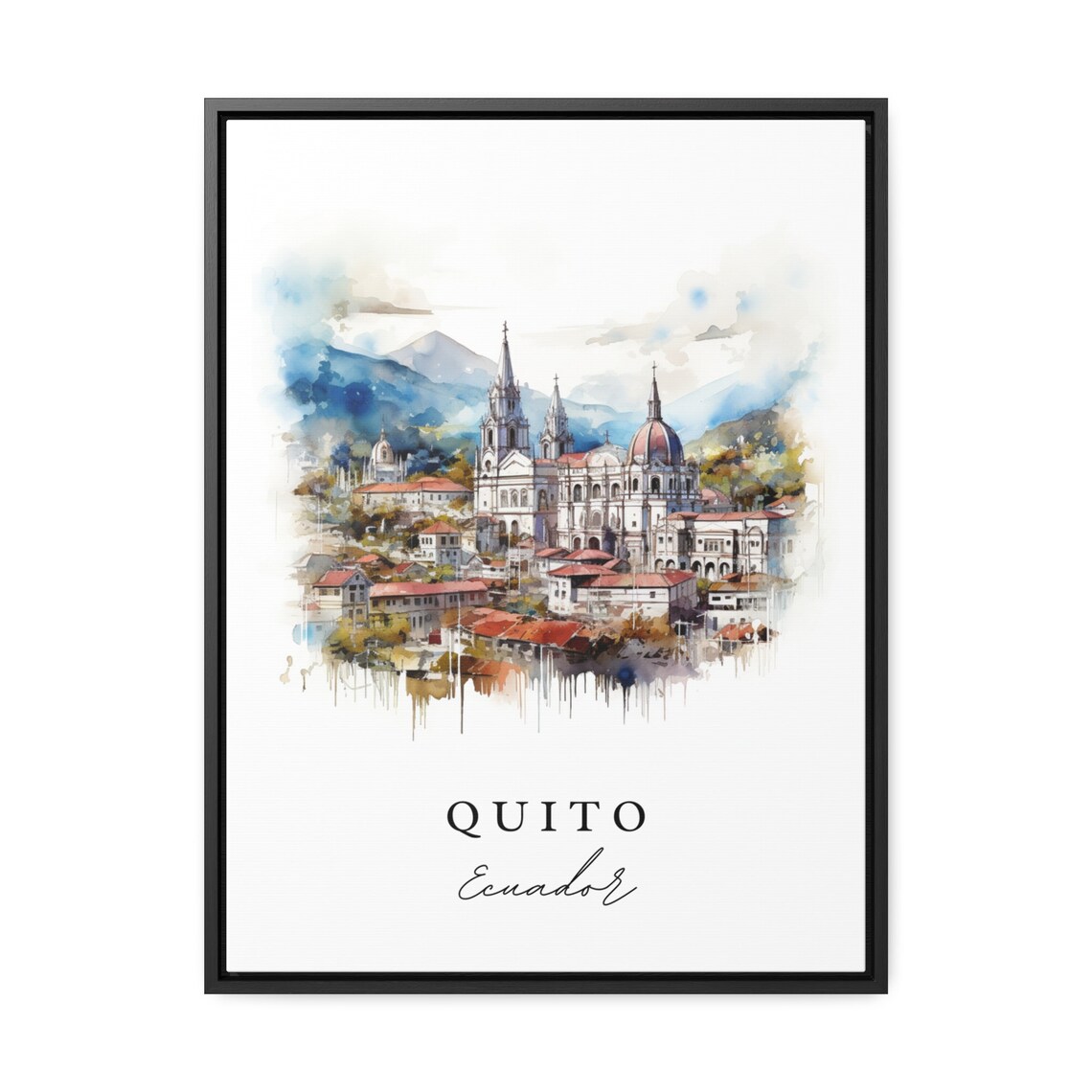 Quito Ecuador Custom Text Travel Poster Art - Image 2