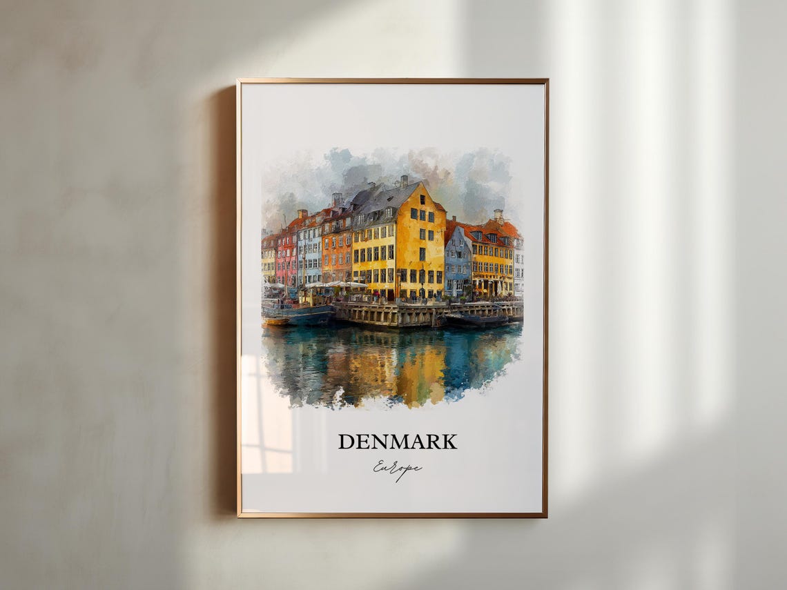 Denmark Watercolor Travel Poster, Country Wall Art - Image 5