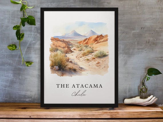 Atacama Desert Traditional Travel Art Chile The Poster Wedding Gift Birthday Present Custom Text Personalized
