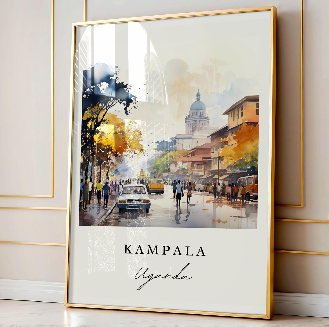 Kampala Uganda Travel Poster, Custom Text Gift