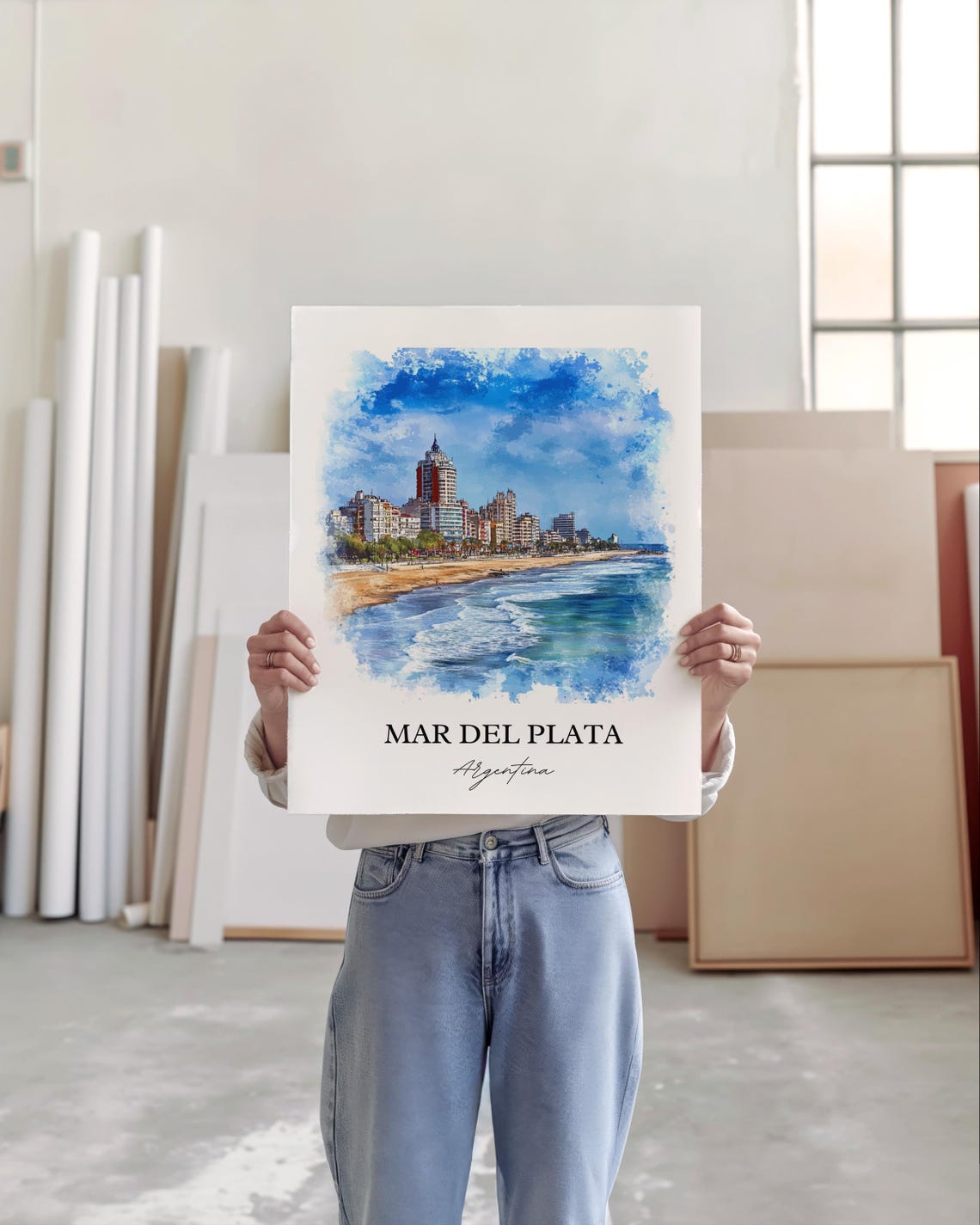 Mar Del Plata Wall Art Print Argentina Watercolor Gift Travel Poster Housewarming - Image 3
