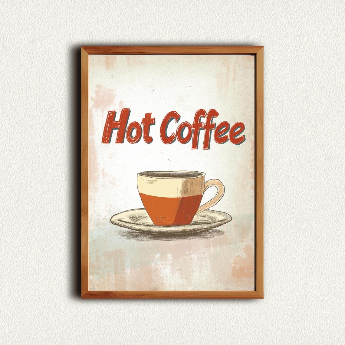 Hot Coffee Cup Vintage Retro Diner Breakfast Kitchen Artwork Poster - Image 4