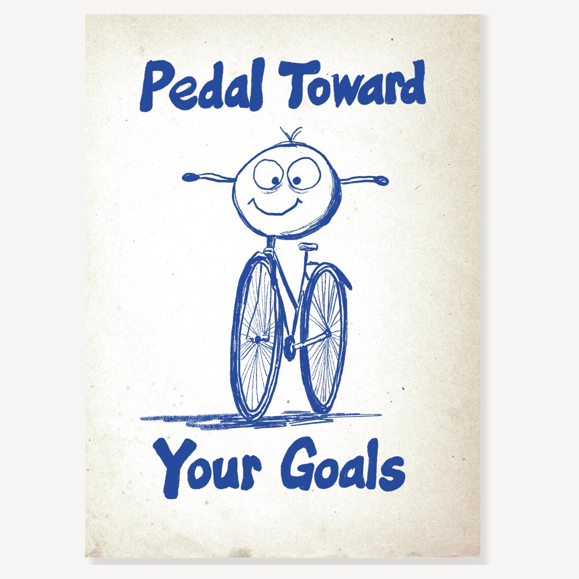 Pedal Toward Your Goals Cute Bicycle Motivational Quote Poster - Image 2