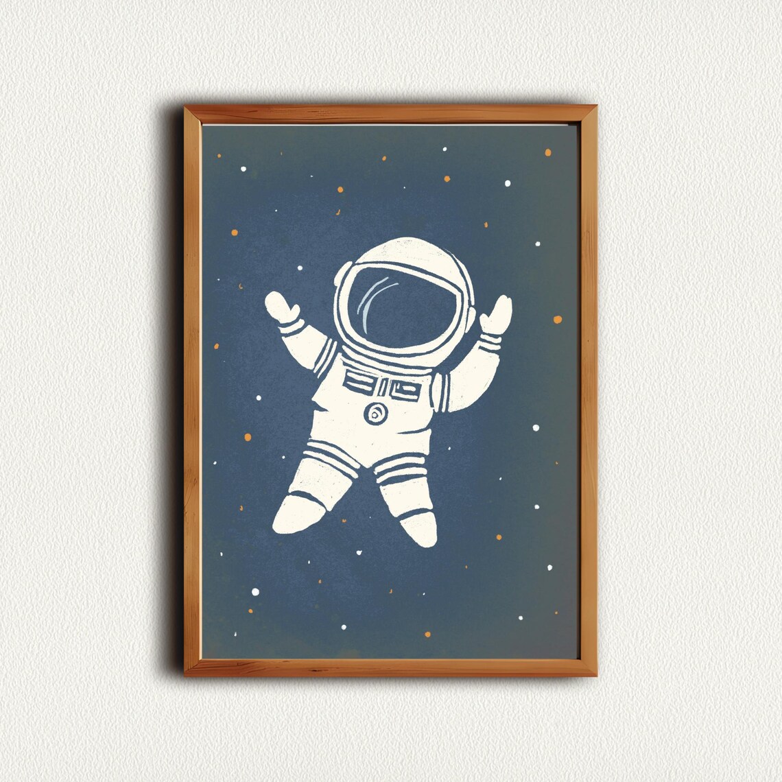 Vintage White Astronaut Floating in Space Nursery Art Poster - Image 4