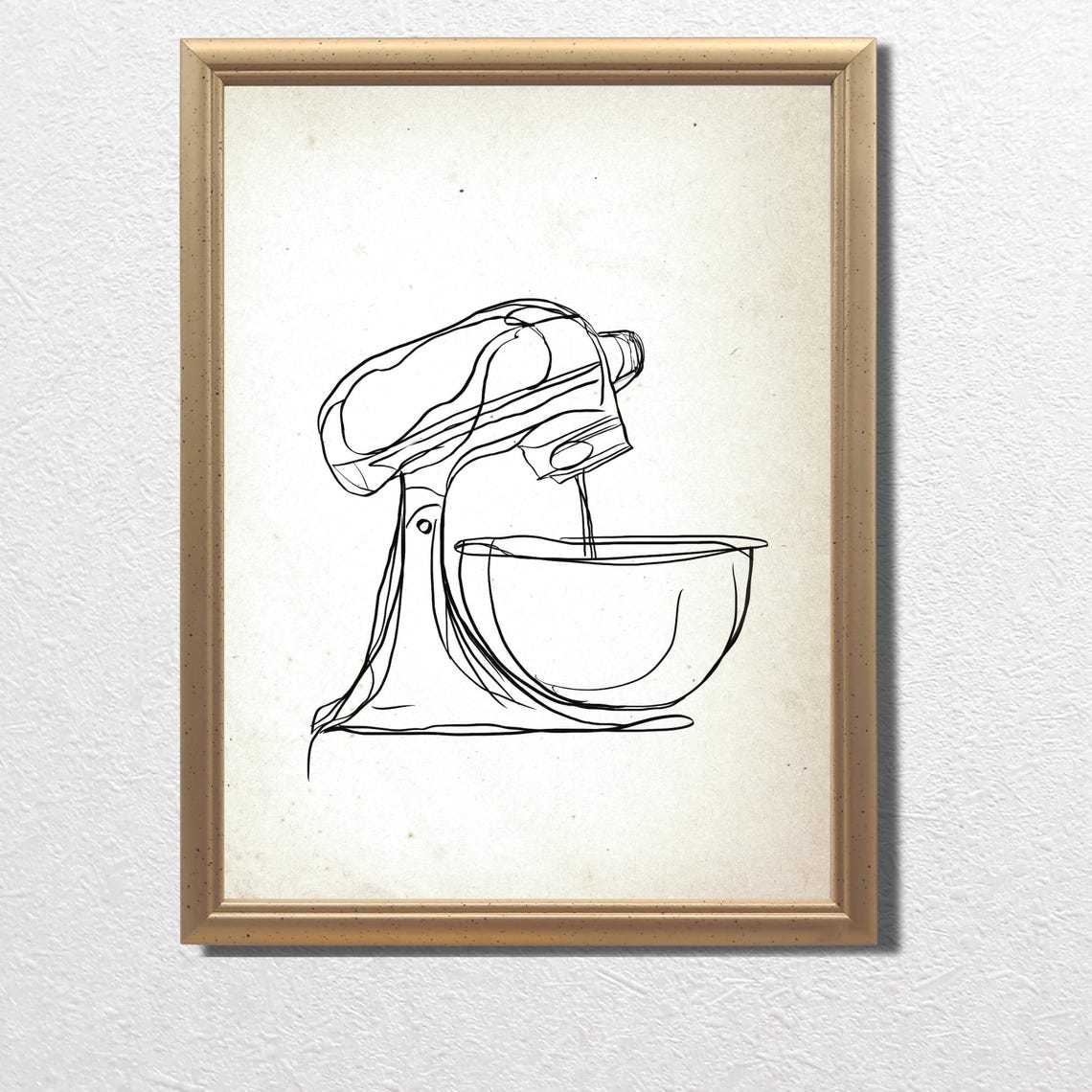 Minimalist Line Art Stand Mixer For Baking Kitchen Decor Poster - Image 3