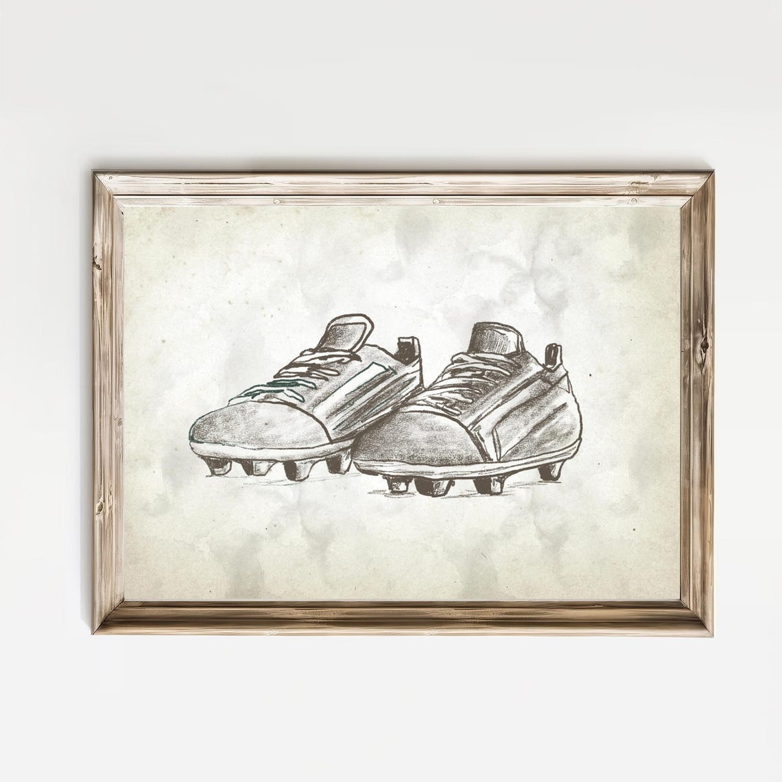 Vintage Soccer Nursery Print Football Kids Room Sketch Sports Gallery Wall Gender Neutral Football Boots Prints Boys Room