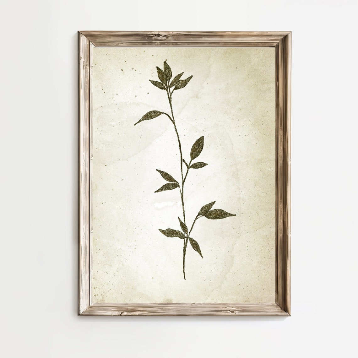 Vintage Botanical Leaf Stem Sketch Neutral Minimalist Nursery Poster - Image 2