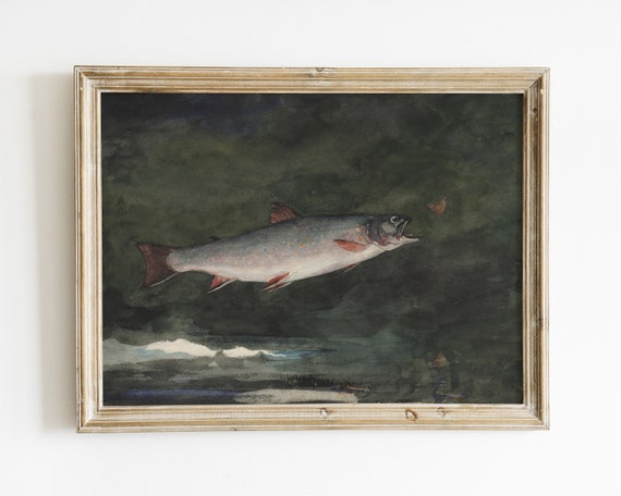 Vintage Fish Lake Watercolor Fish Decor Art Print
