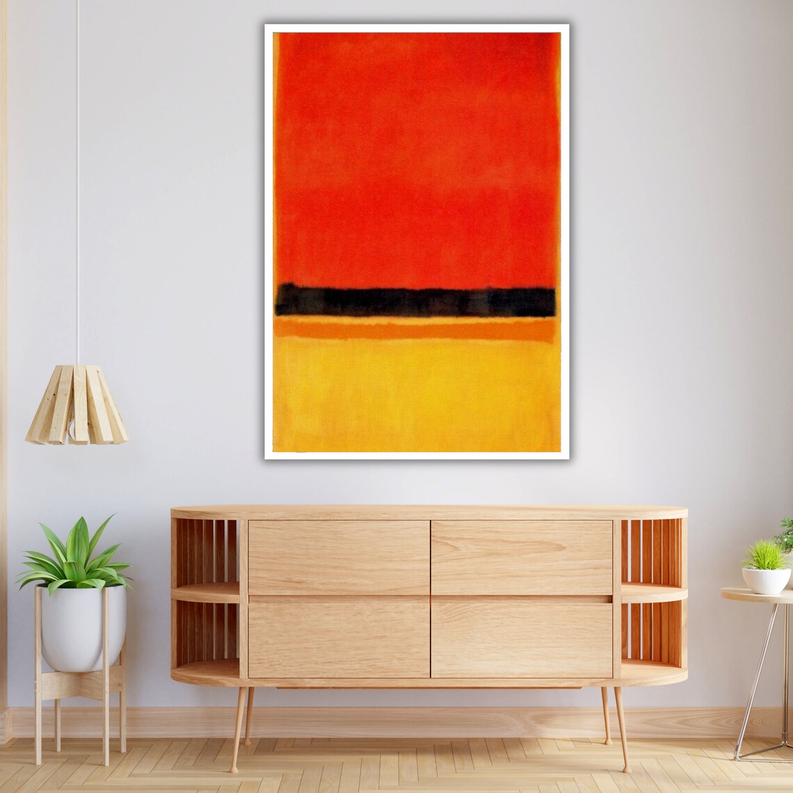 Red Orange Yellow Color Field Bands Warm Abstract Modern Poster - Image 3