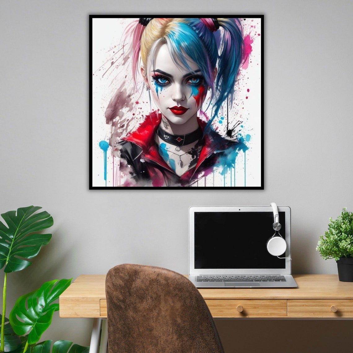 Harlequin Pattern Wall Art Ready To Hang Geometric Art Print Contemporary Home Decor Unique Gift - Image 3