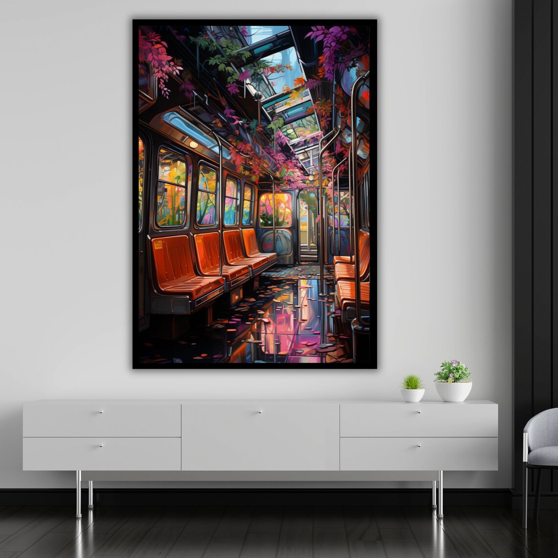 Train Wall Art Vintage Train Decor Train Engine Painting Railroad Wall Decor Train Lover Gift - Image 5