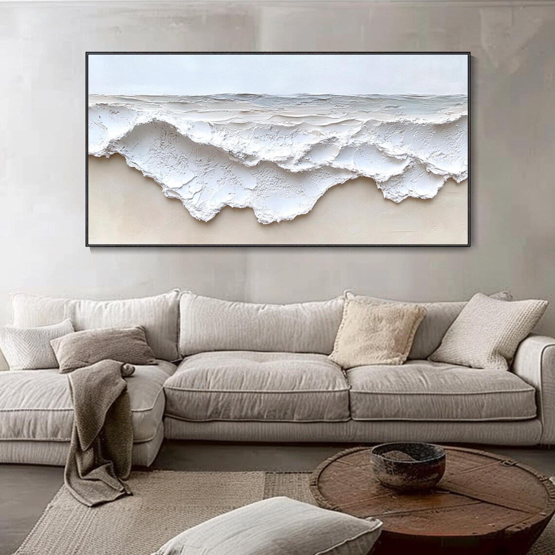 3D Wave Frame Seascape Abstract Oil Painting - Image 3