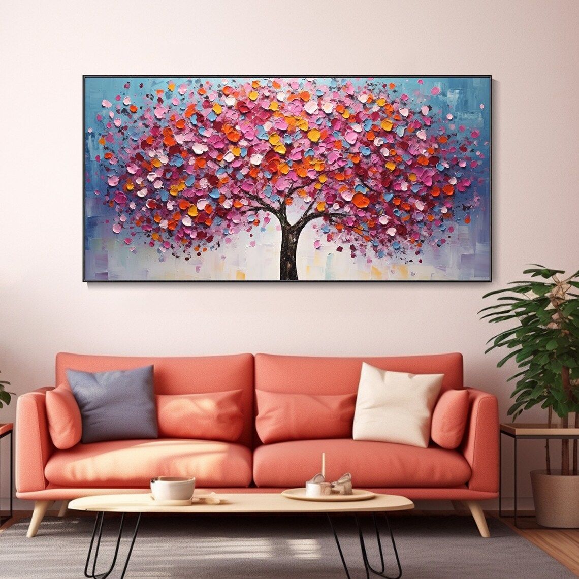 Colorful Tree Texture, Life Tree Abstract Landscape Art Print - Image 4