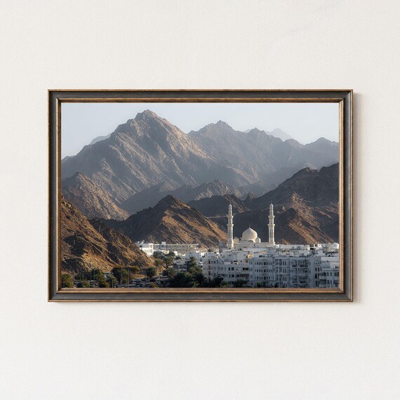 Muscat Oman Print Middle East Cityscape Wall Art Mountain Landscape Travel Decor
