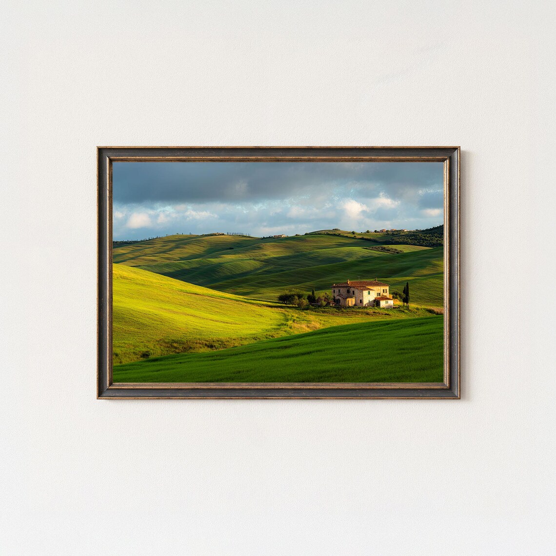 Rolling Green Hills Tuscany Farmhouse Countryside Photo Poster