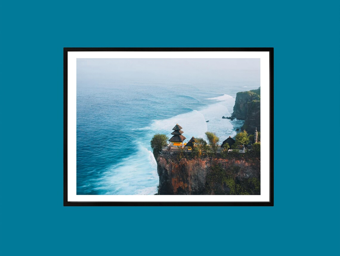 Uluwatu Temple Bali Indonesia Cliffside Ocean Photography Poster