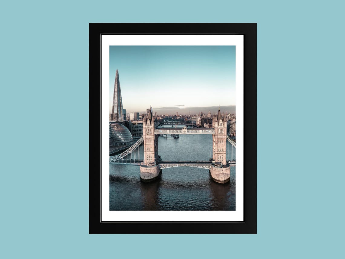 London Tower Bridge And The Shard Over The Thames Art Poster