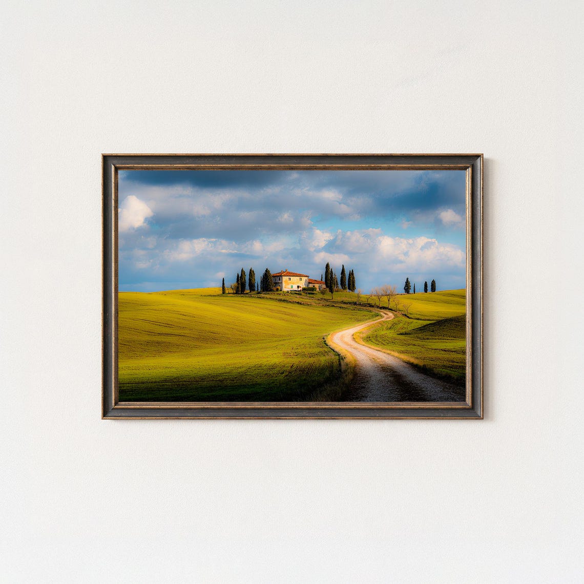 Tuscany Countryside Farmhouse Rolling Green Hills Italy Poster