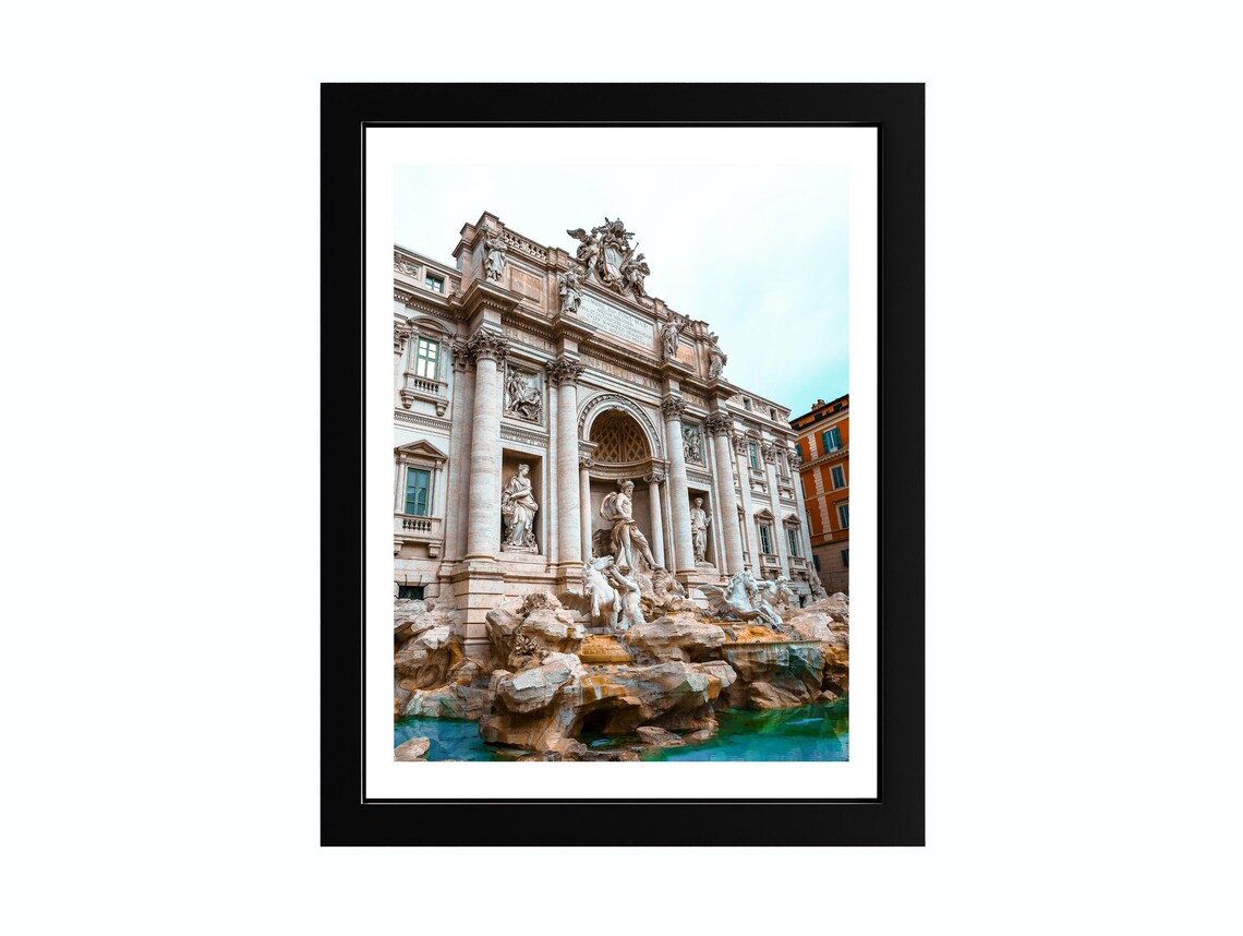 Trevi Fountain Rome Baroque Architecture Travel Photography Poster