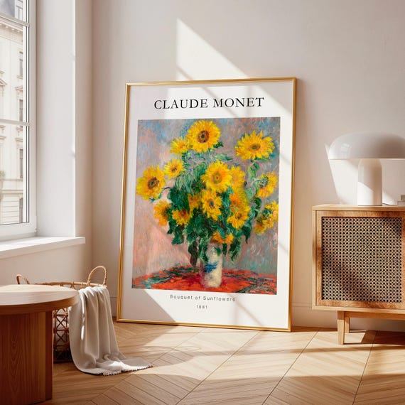 Bouquet Of Flowers By Claude Monet Famous Painter Prints French Art Painting Large Vintage Poster Wall Decor
