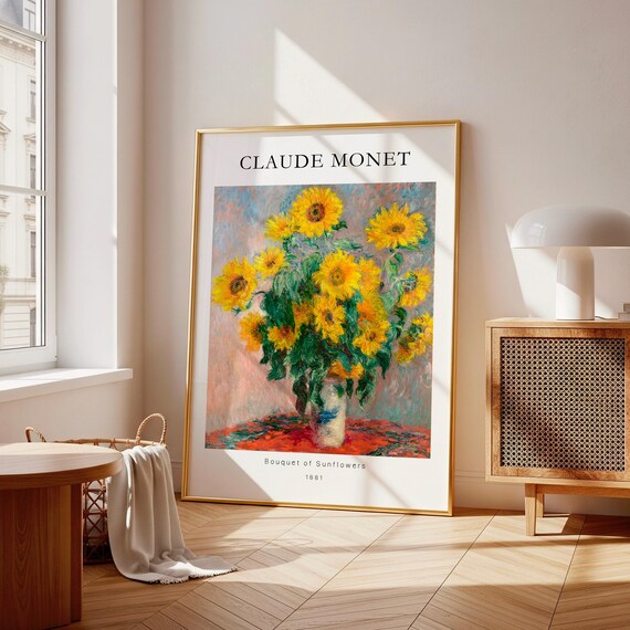 Claude Monet Bouquet Of Sunflowers 1881 Impressionist Art Poster