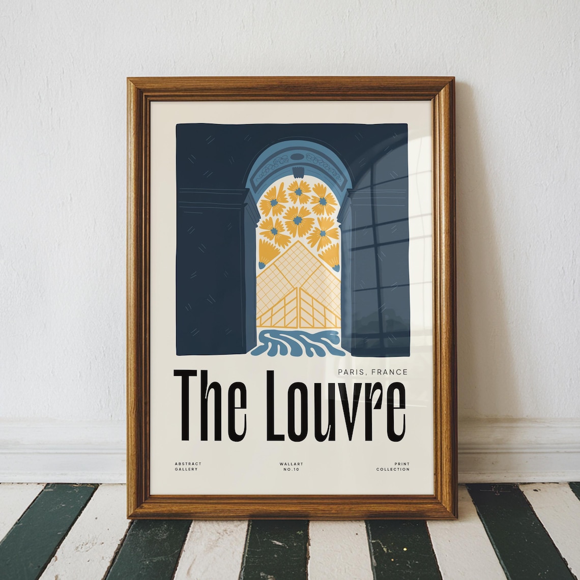 The Louvre Paris France Pyramid Museum Retro Travel Art Poster