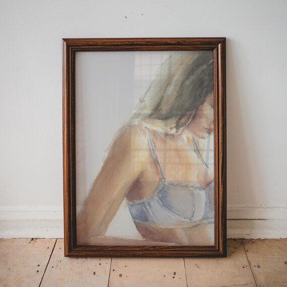 Soft Tasteful Watercolor Woman Portrait Body Positive Art Print