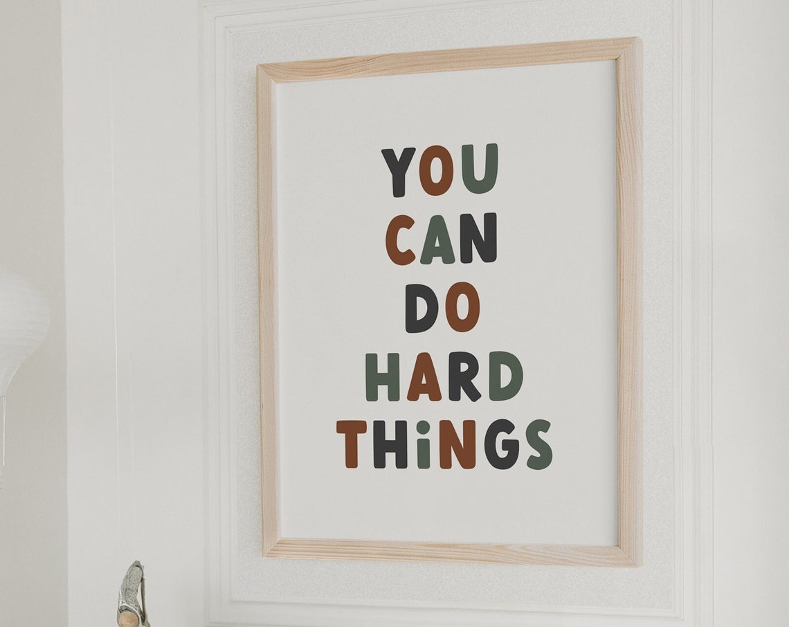 You Can Do Hard Things Earth Tone Bold Lettering Quote Poster - Image 2