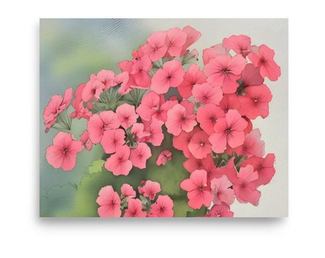 Geranium Watercolor Painting Pink Flowerart Print Geranium Wall Art Botanical Print Flowers Watercolor Art Floral Art Print Flowers Print