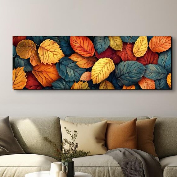 Fall Rustic Leaves Landscape, Halloween Decor