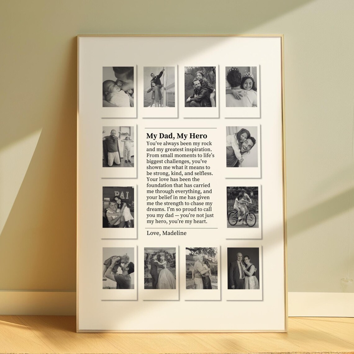 Custom Polaroid Photo Collage Dad Definition Gift