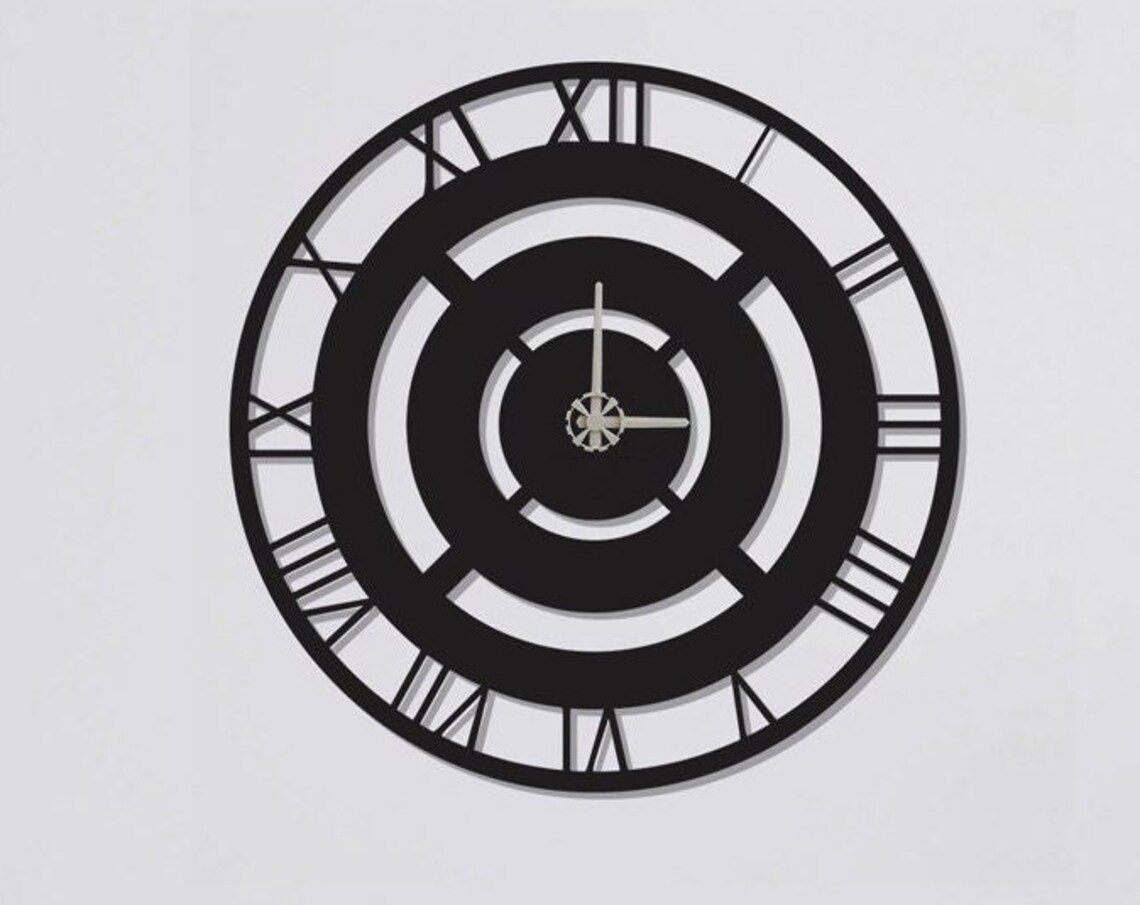 Roman Numeral Clock, Minimalist Living Room Decor