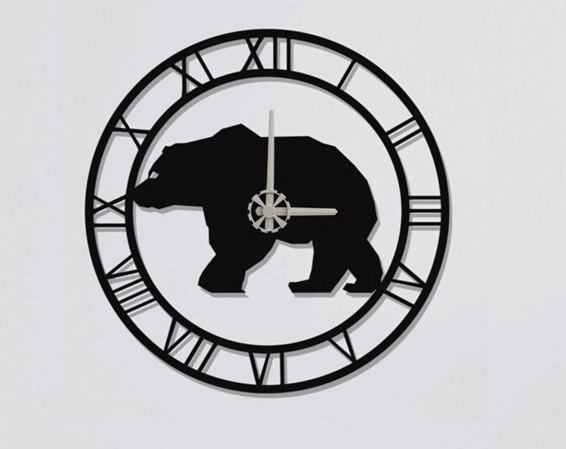 Bear Wall Clock, Minimalist Living Room Decor