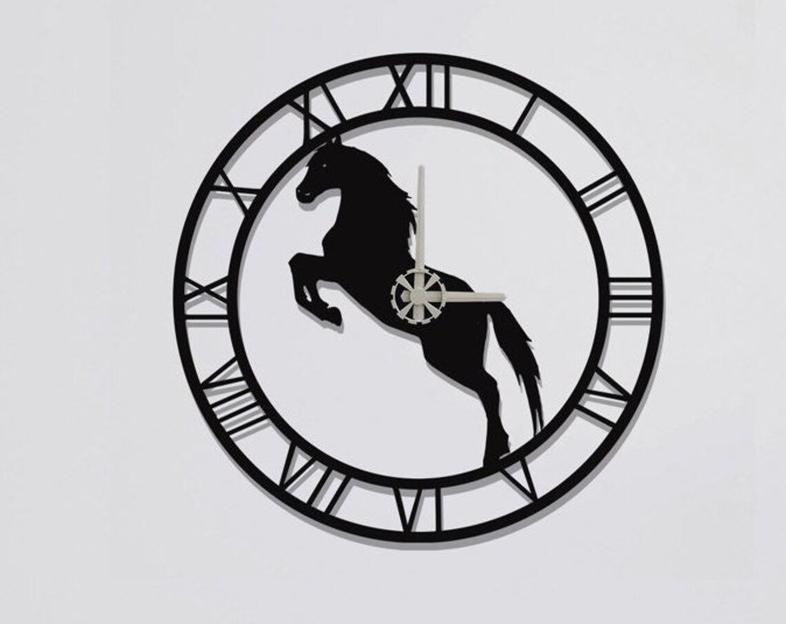 Horse Clocks, Modern Minimalist Art Print