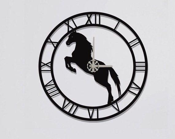 Horse Clocks, Modern Minimalist Art Print