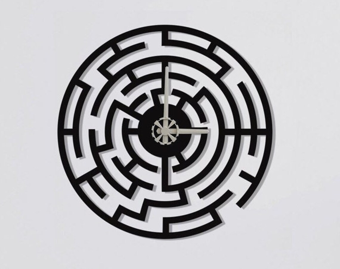 Labyrinth Wall Clock, Minimalist Home Decor