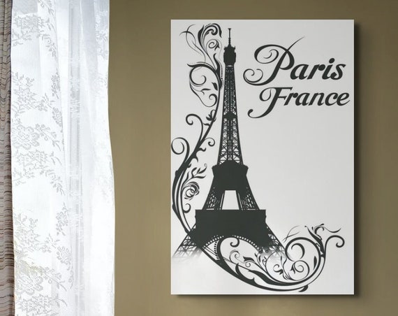 Paris France Wall Art Print Eifel Tower Decor Vintage Midcentury Modern Wall Art Unframed Ready To Hang