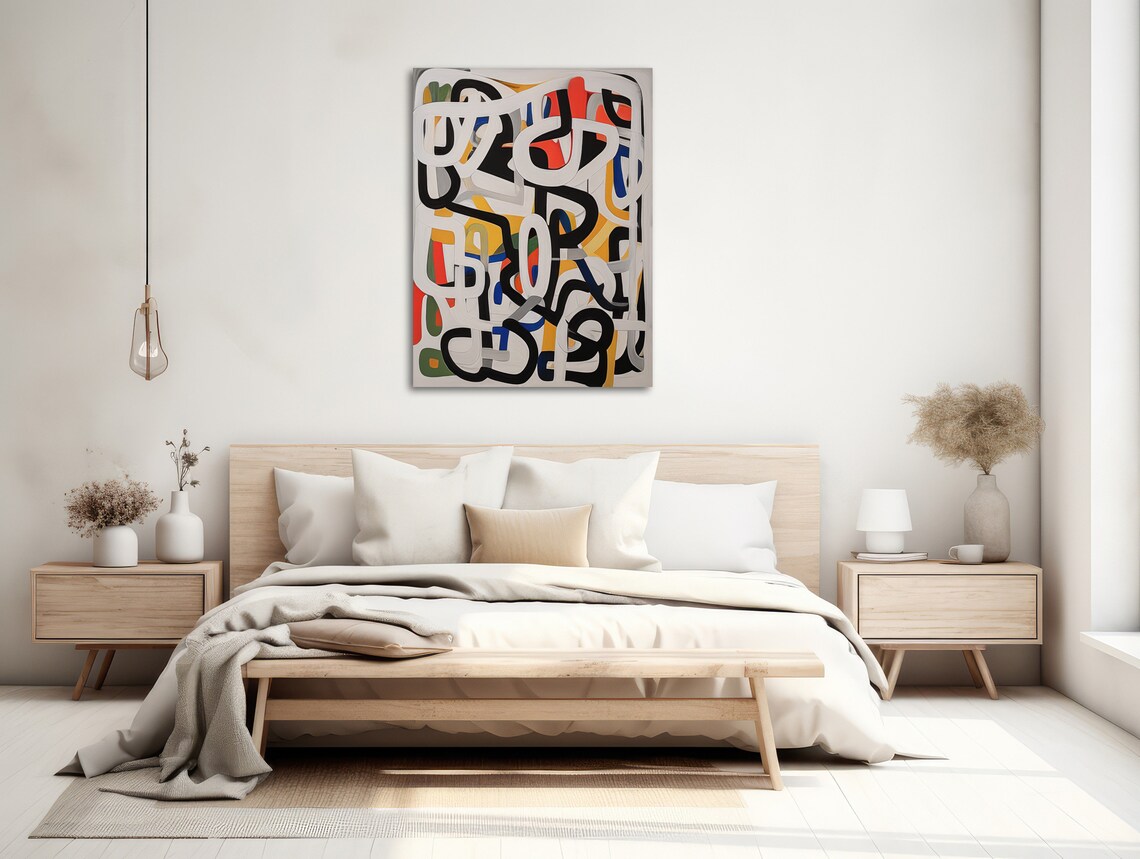 Colorful Abstract Line Art, Contemporary Art Print - Image 2