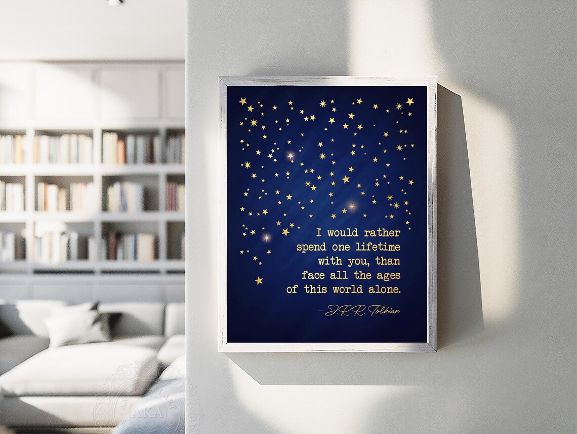 J. R. R. Tolkien Quote Art Print, Gold LotR Decor - Image 5