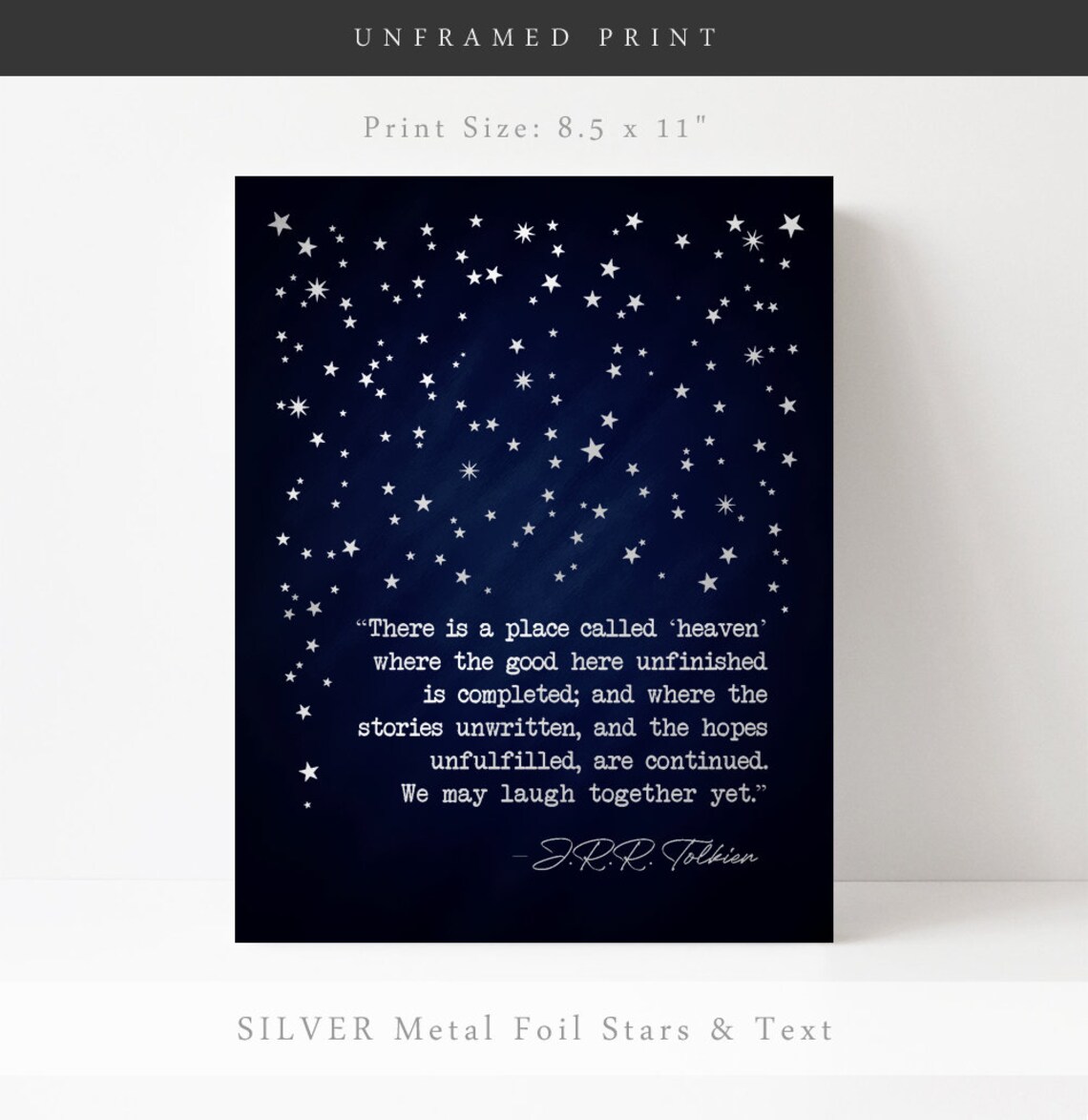 J.R.R. Tolkien Quote, Gold Stars Wall Art Print - Image 2