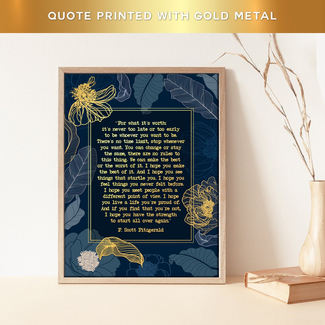 F. Scott Fitzgerald Quote, Great Gatsby Art Print - Image 4