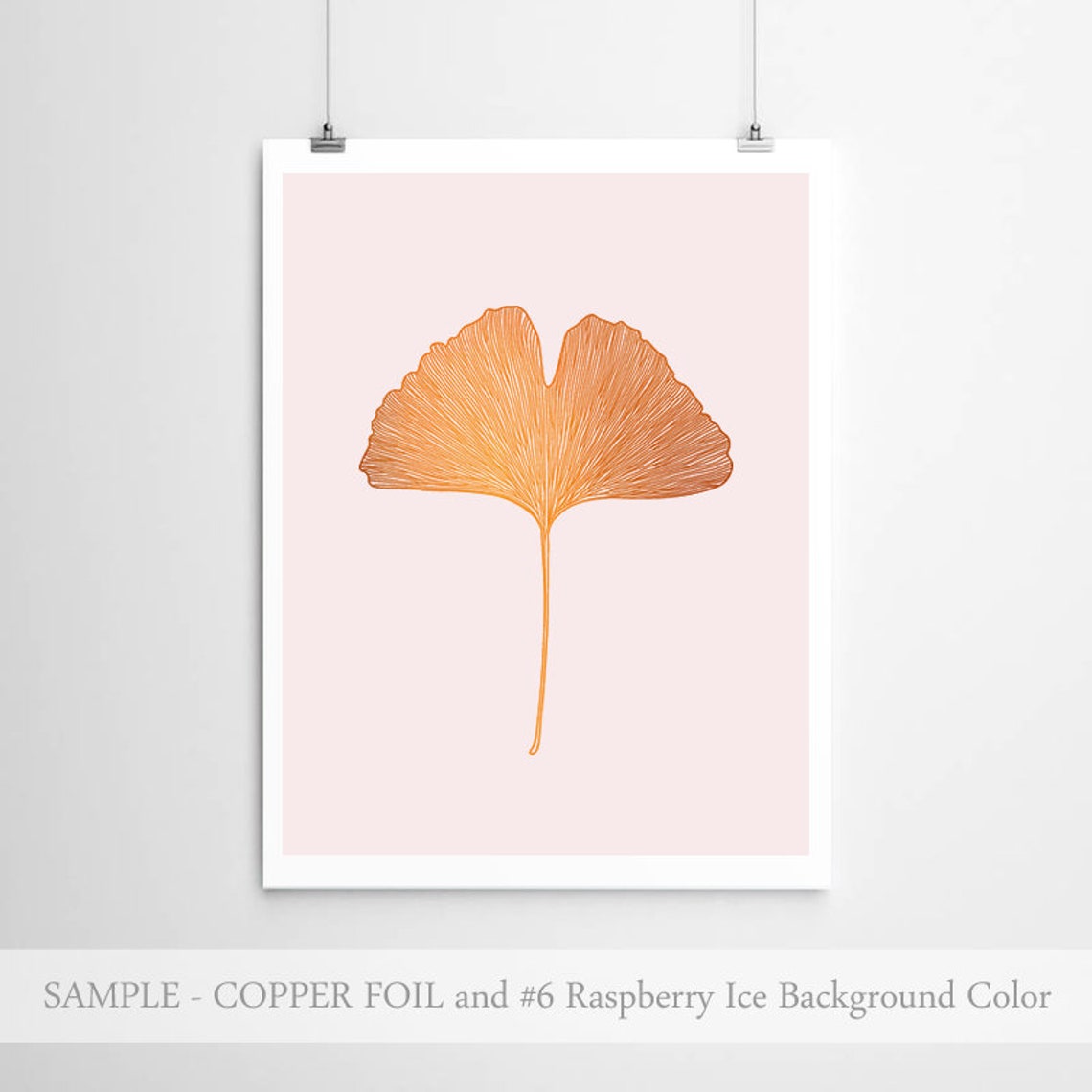 Ginkgo Leaf Gold Foil Botanical Line Art Minimalist Wall Art - Image 2